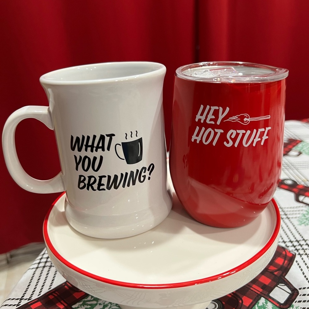 Red Shed mug and wine tumbler gift set (red)